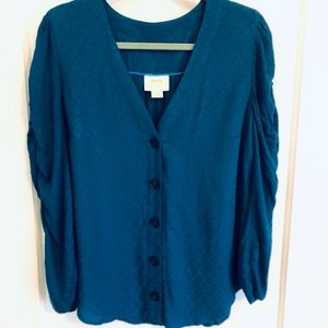 NWT Anthropologie Rhombus Blouse by Maeve Teal 14